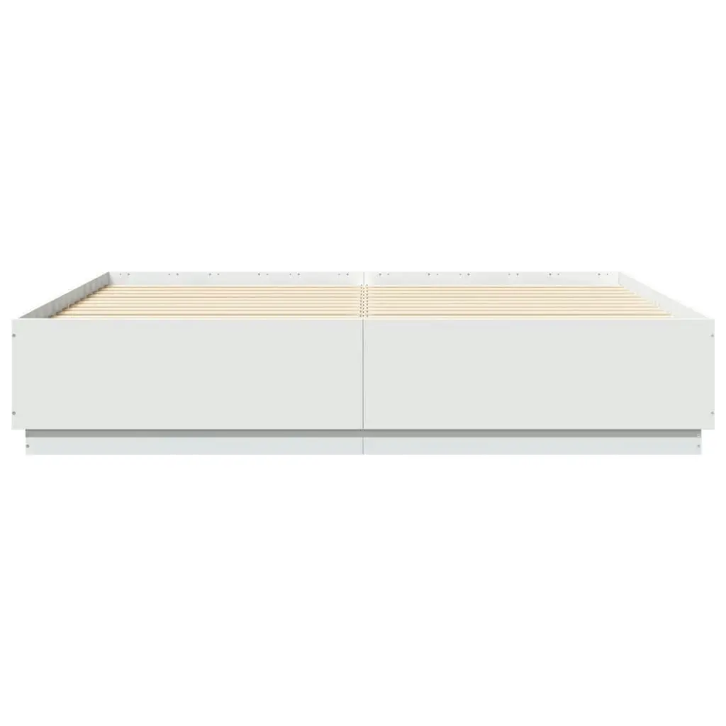 Bed Frame White 183x203 cm King Size Engineered Wood 3209681