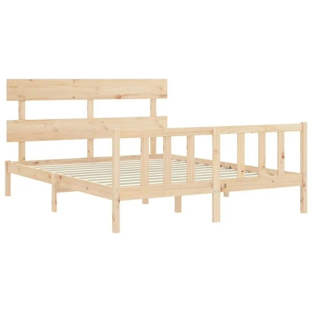 Bed Frame without Mattress 150x200 cm Solid Wood Pine 3193276