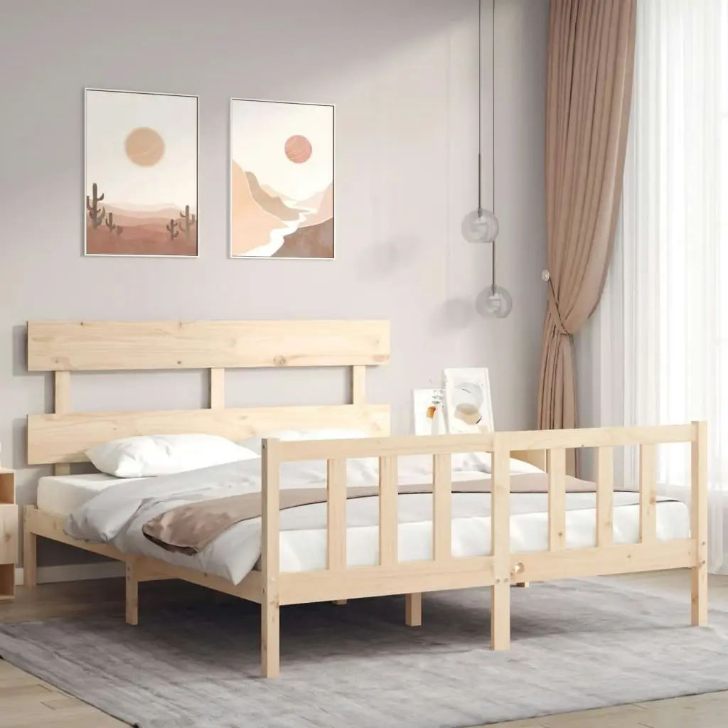 Bed Frame without Mattress 150x200 cm Solid Wood Pine 3193276