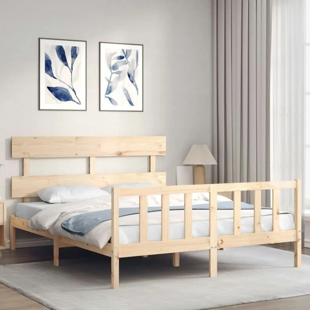 Bed Frame without Mattress 150x200 cm Solid Wood Pine 3193276