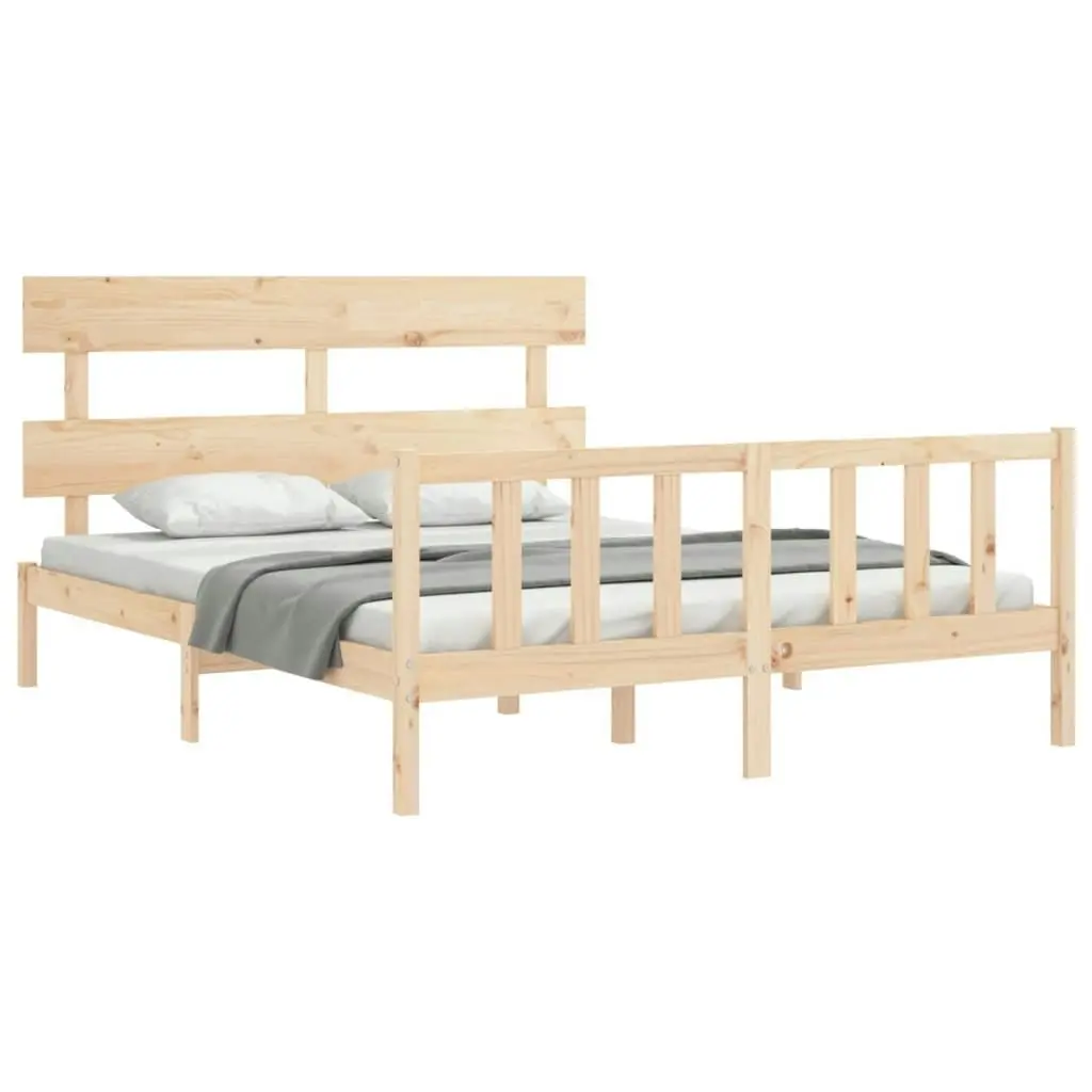 Bed Frame without Mattress 150x200 cm Solid Wood Pine 3193276