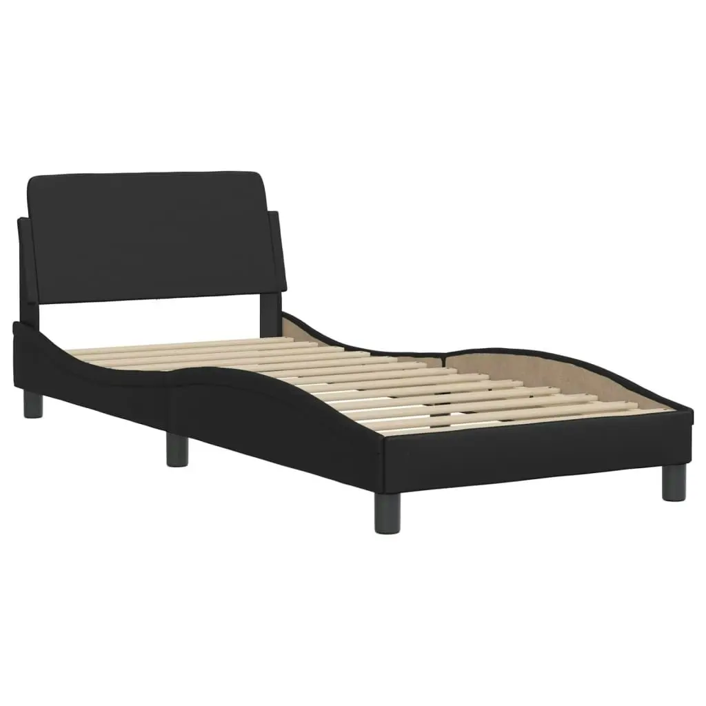 Bed Frame with Headboard Black 90x190 cm Faux Leather 3208264