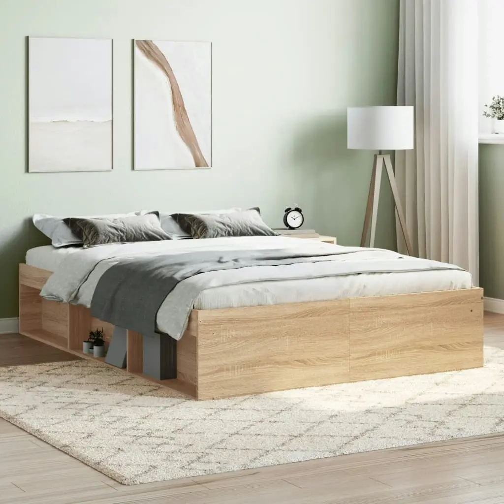 Bed Frame Sonoma Oak 137x187 cm Single Size 3203910