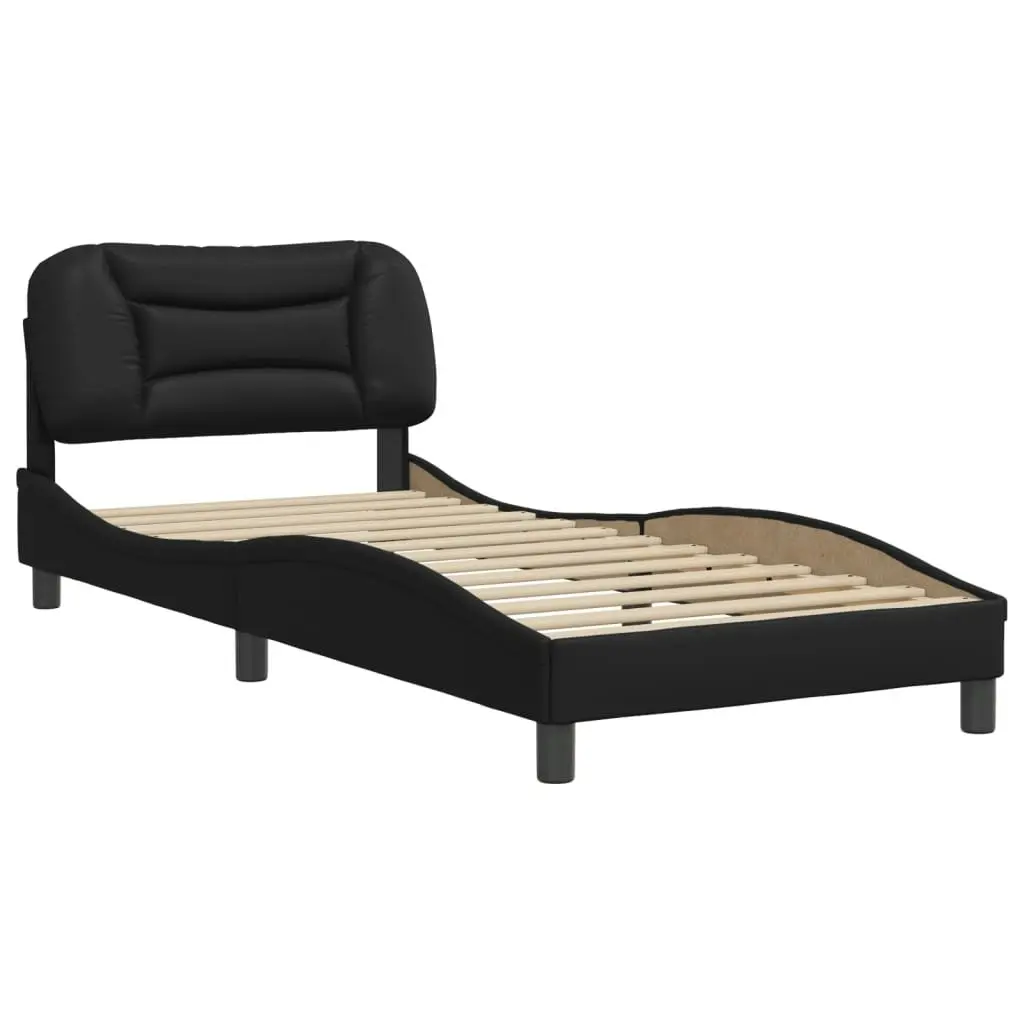 Bed Frame with Headboard Black 90x190 cm Faux Leather 3208254