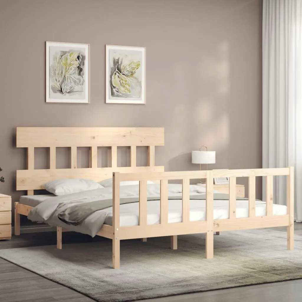 Bed Frame without Mattress 150x200 cm Solid Wood Pine 3193341