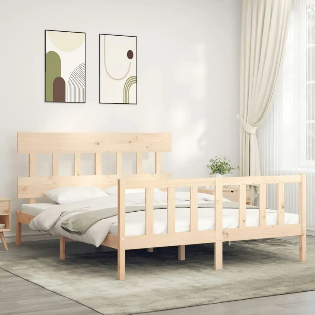 Bed Frame without Mattress 150x200 cm Solid Wood Pine 3193341