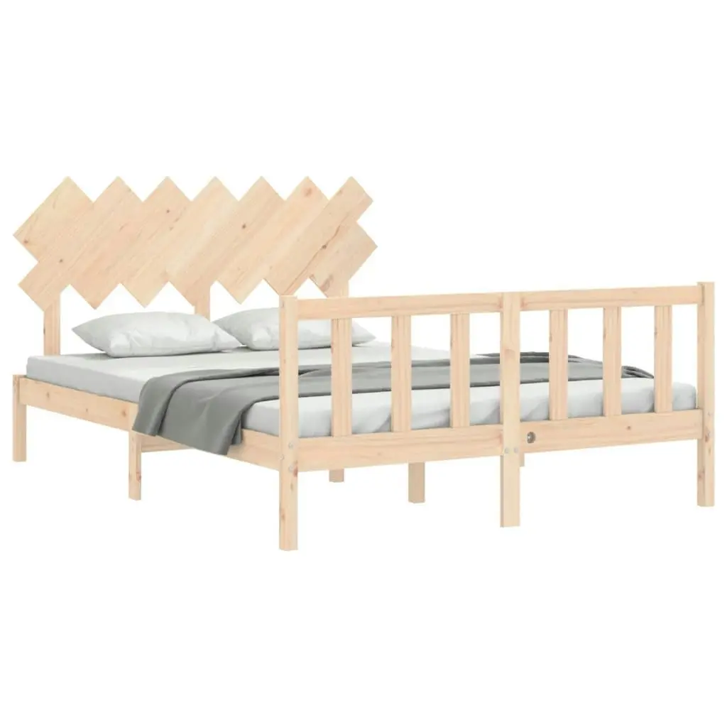 Bed Frame without Mattress 150x200 cm Solid Wood Pine 3193471