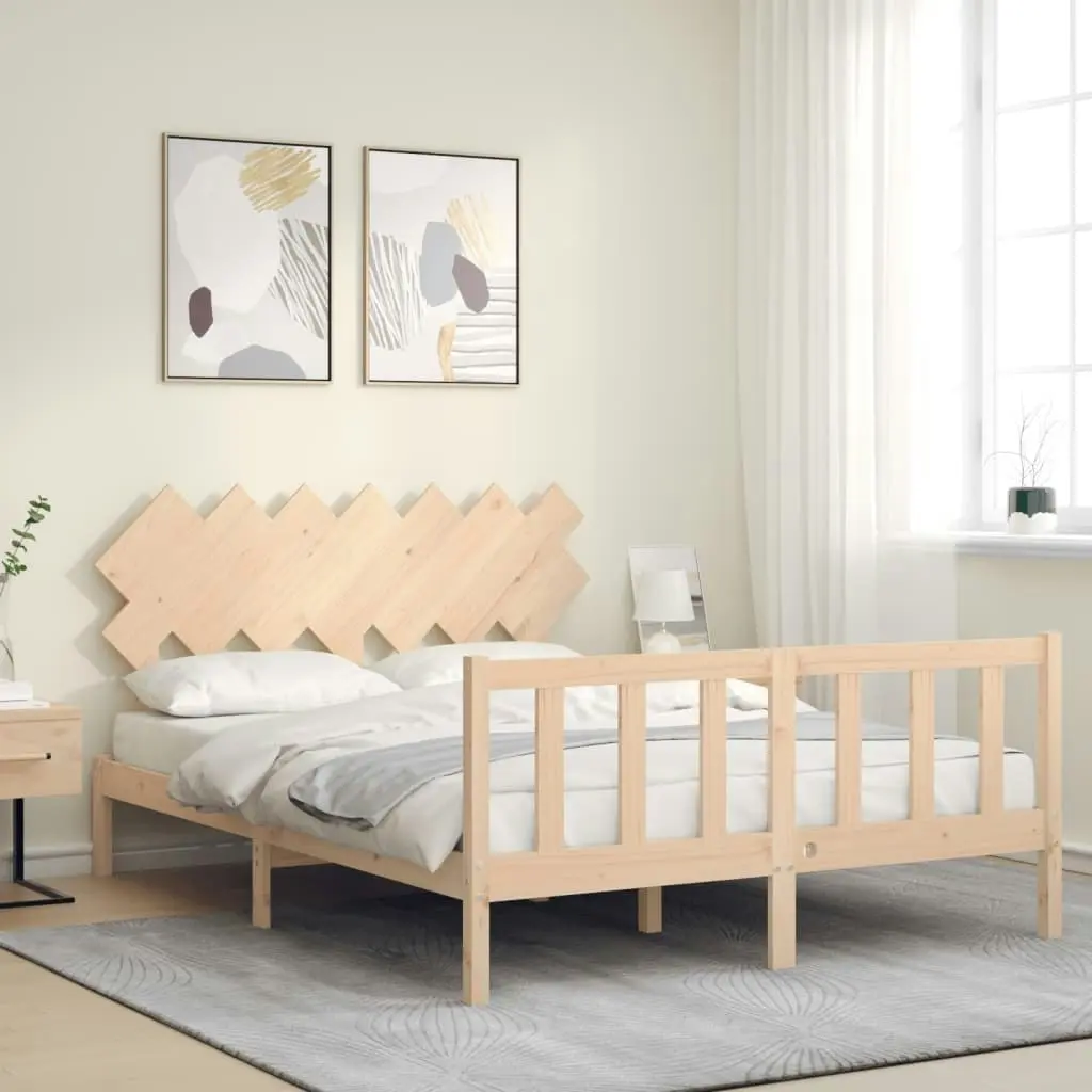 Bed Frame without Mattress 150x200 cm Solid Wood Pine 3193471