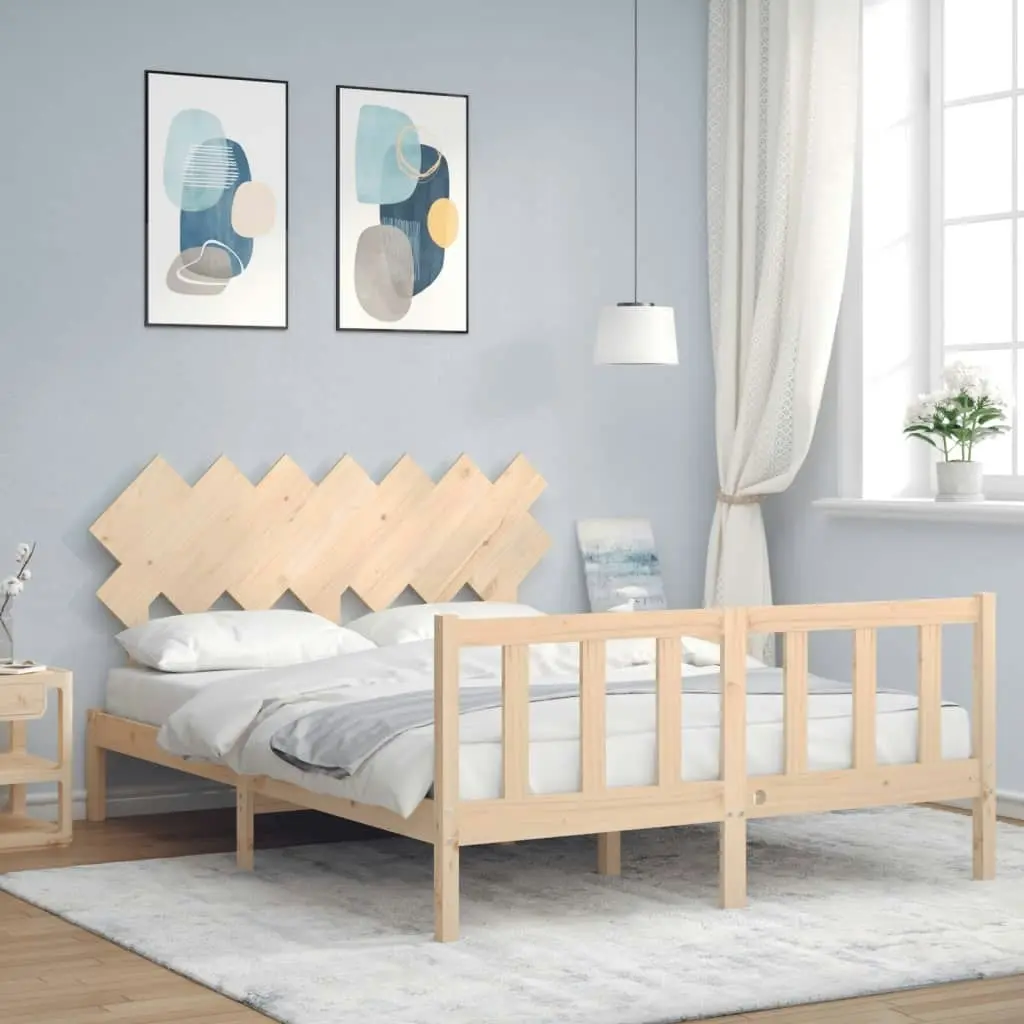 Bed Frame without Mattress 150x200 cm Solid Wood Pine 3193471