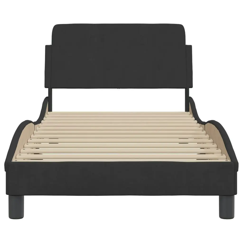 Bed Frame with Headboard Black 90x190 cm Velvet 3207659