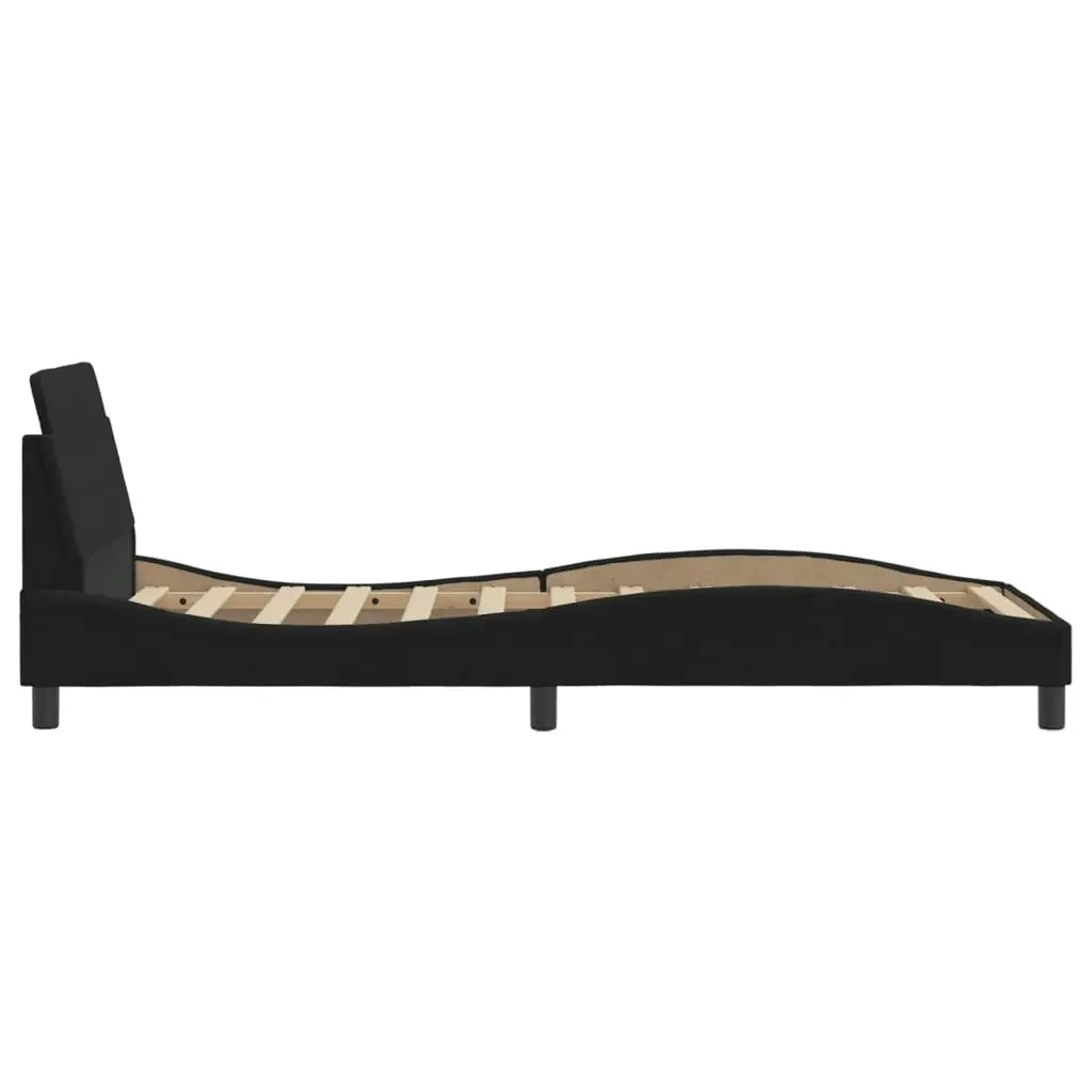 Bed Frame with Headboard Black 90x190 cm Velvet 3207659