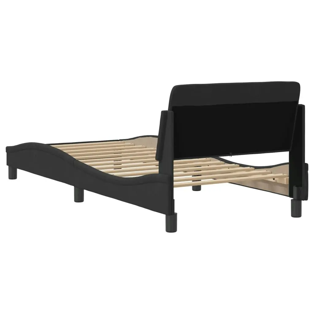 Bed Frame with Headboard Black 90x190 cm Velvet 3207659