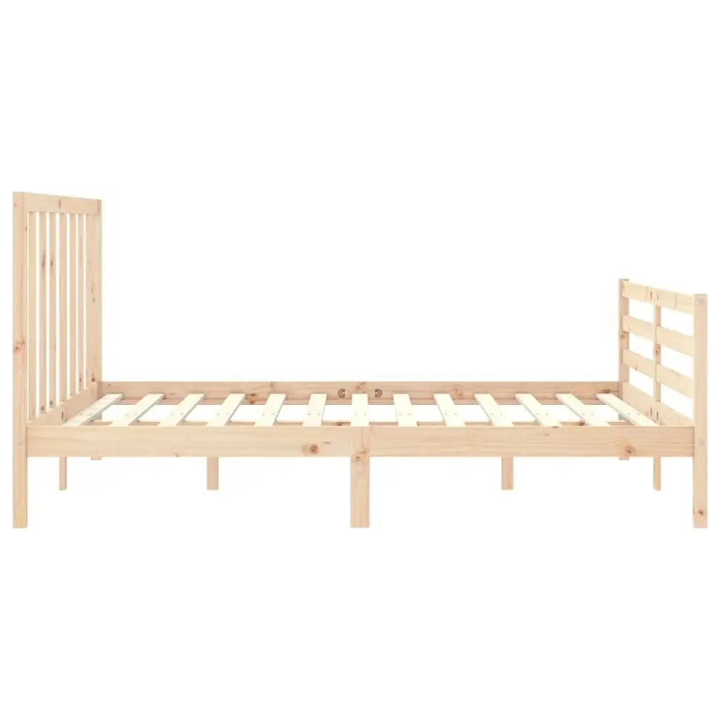 Bed Frame with Headboard 153x203 cm Queen Solid Wood 3193796