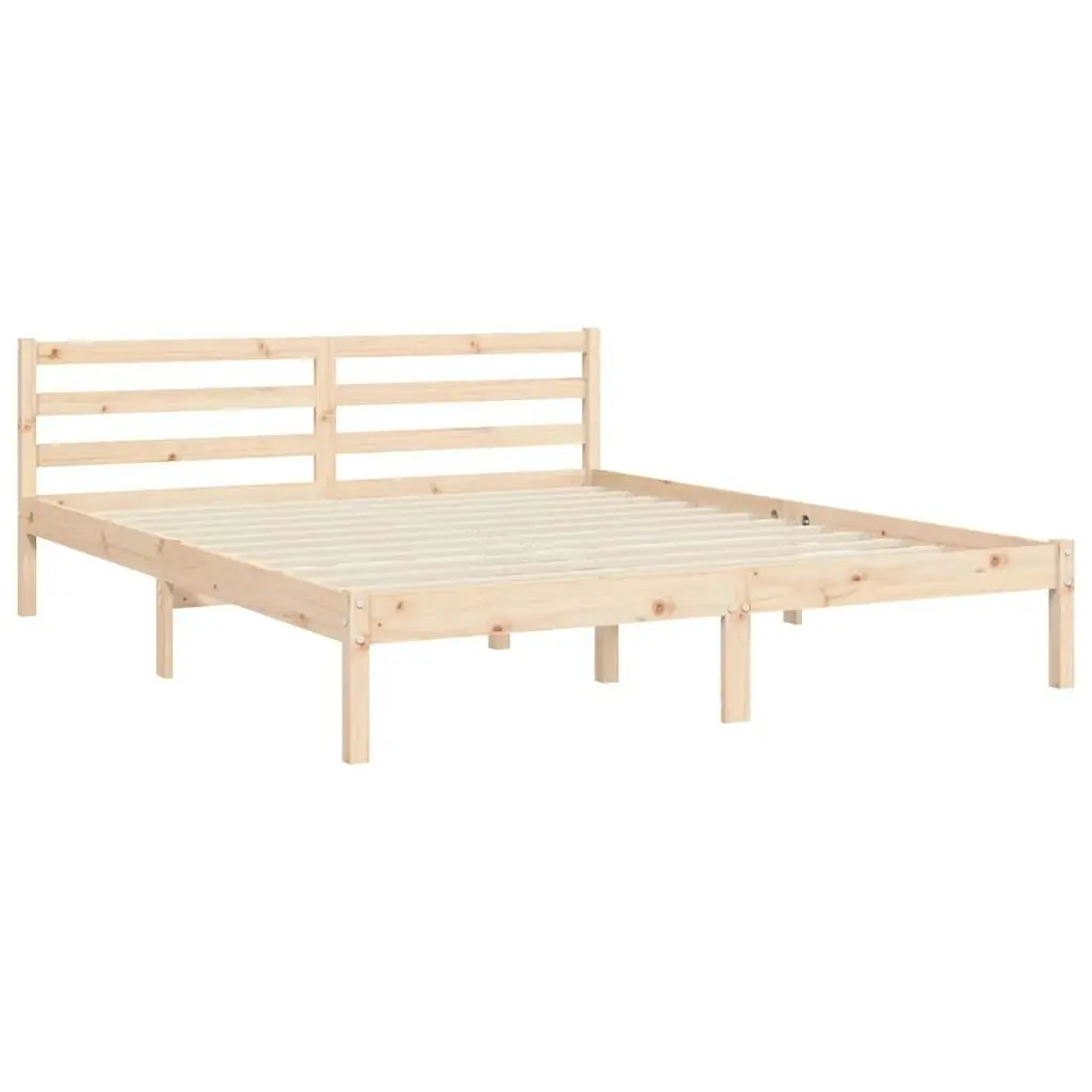 Bed Frame with Headboard 153x203 cm Queen Solid Wood 3193796