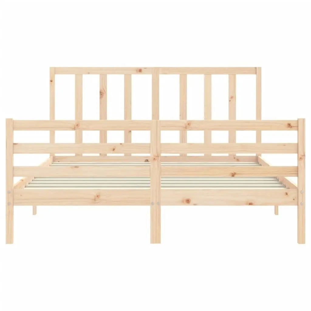 Bed Frame with Headboard 153x203 cm Queen Solid Wood 3193796