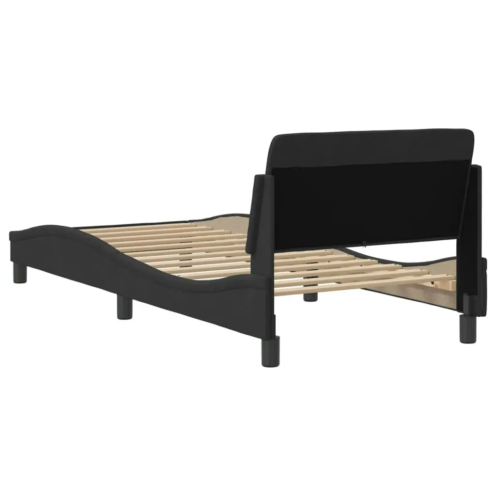 Bed Frame with Headboard Black 90x190 cm Velvet 373094