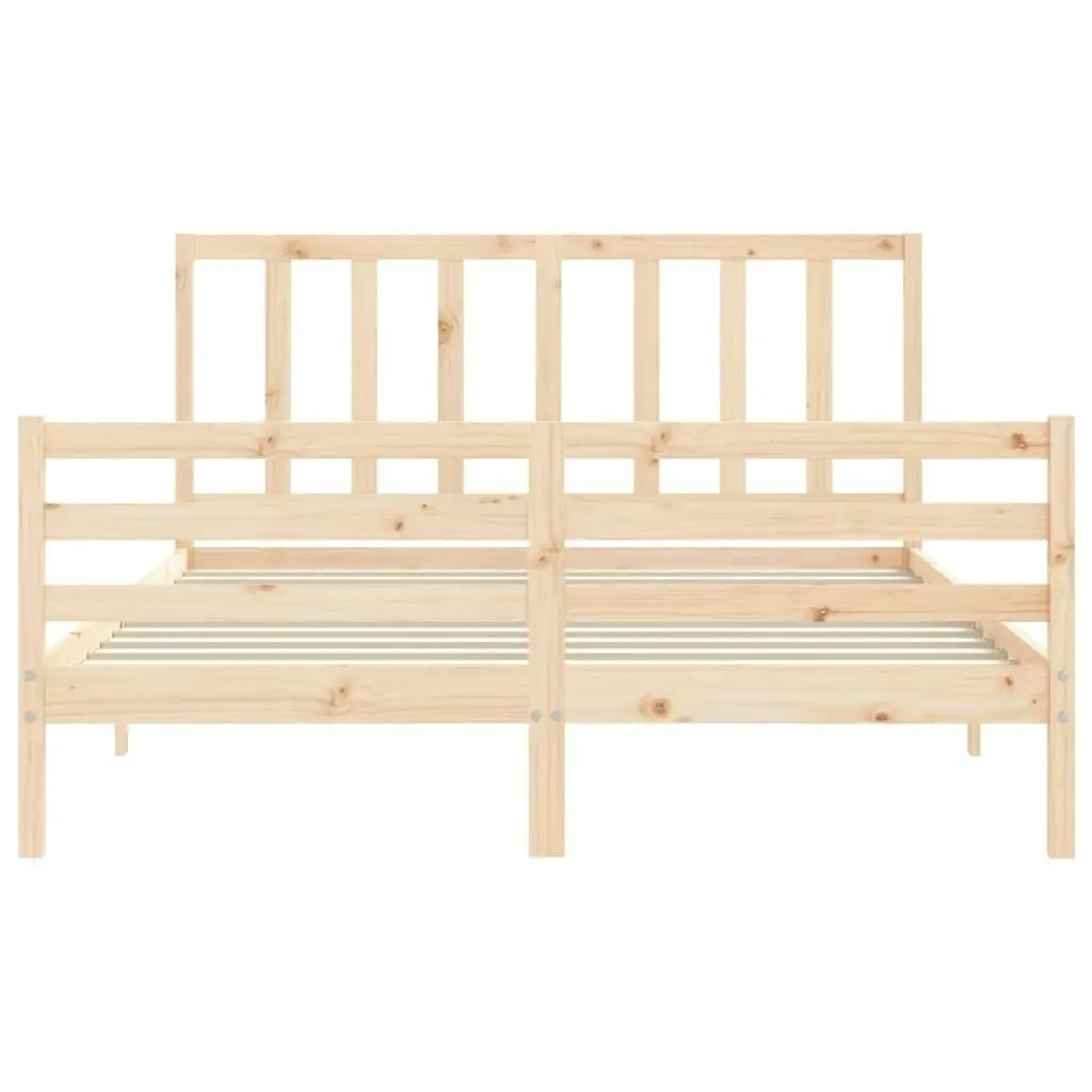 Bed Frame with Headboard 153x203 cm Queen Solid Wood 3193861