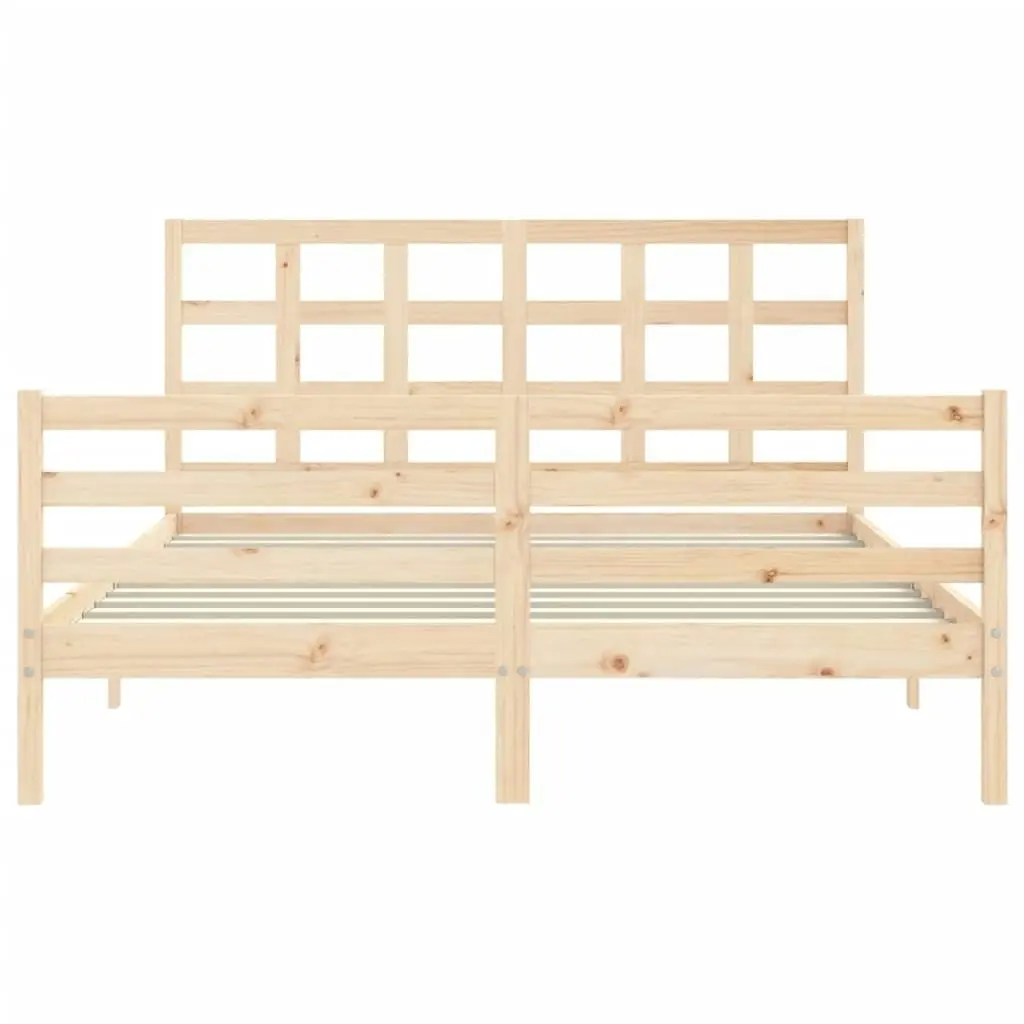 Bed Frame with Headboard 153x203 cm Queen Solid Wood 3193991