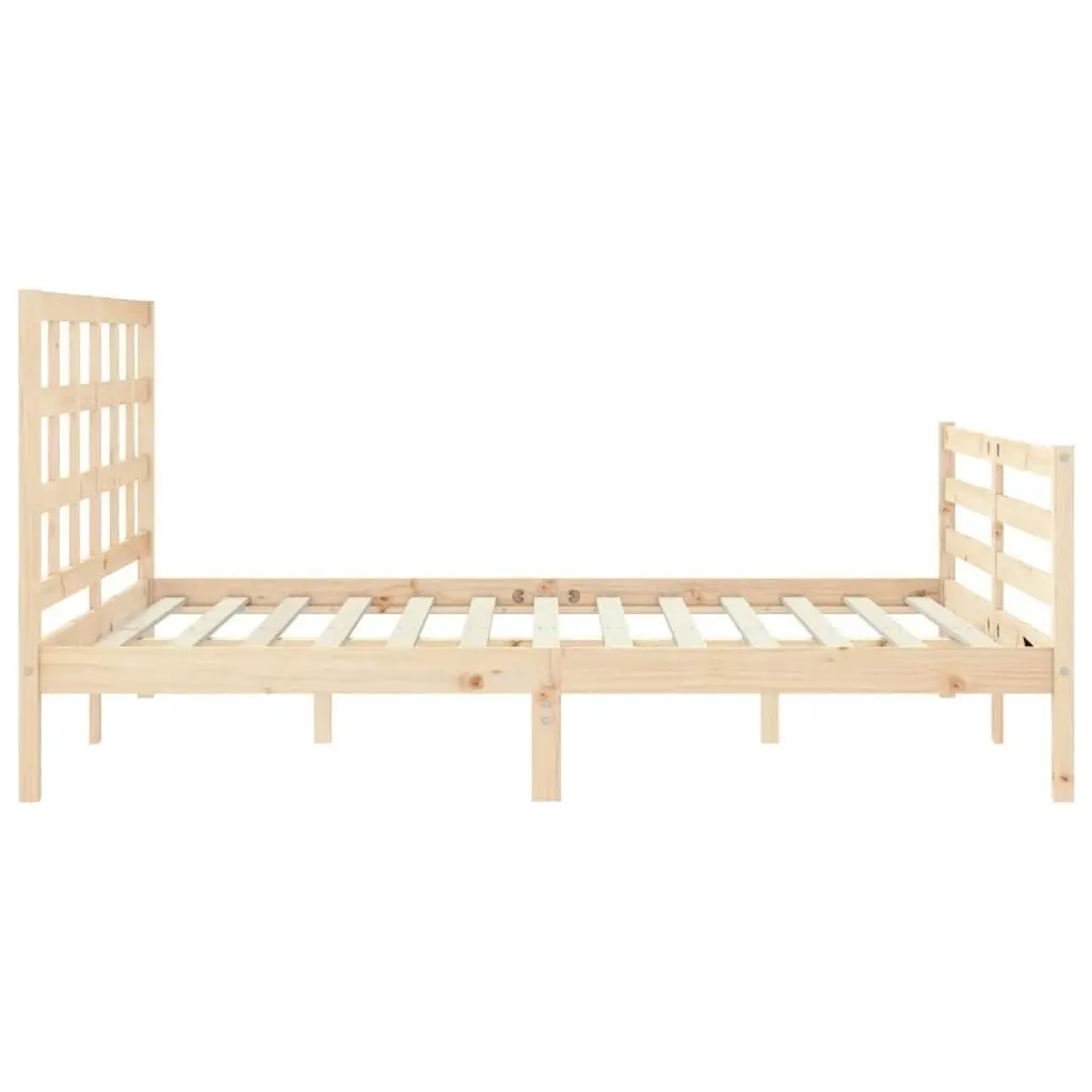 Bed Frame with Headboard 153x203 cm Queen Solid Wood 3193991