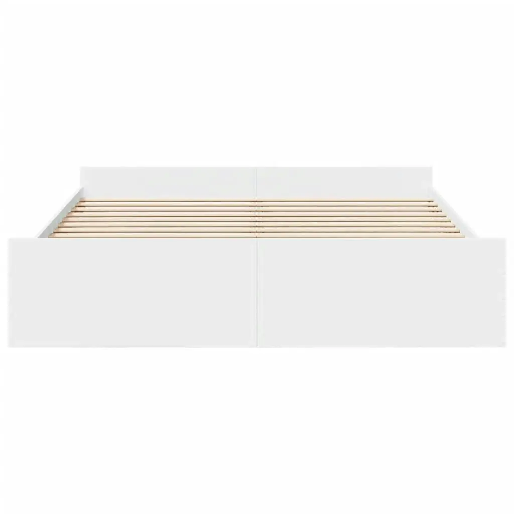 Bed Frame with Drawers White 183x203 cm King Size Engineered Wood 3280272