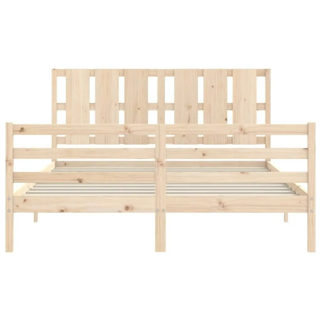 Bed Frame with Headboard 153x203 cm Queen Solid Wood 3194121