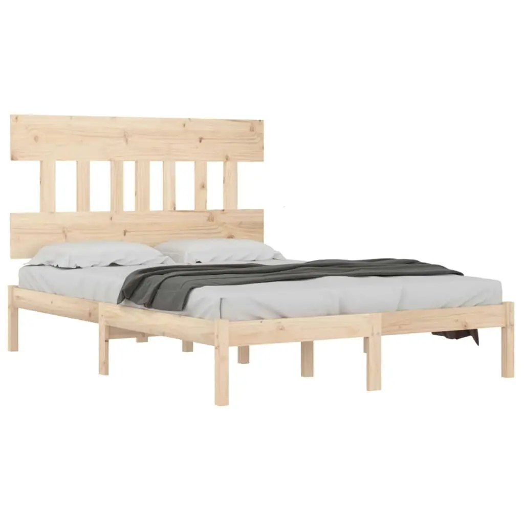 Bed Frame without Mattress 135x190 cm Solid Wood 3104713