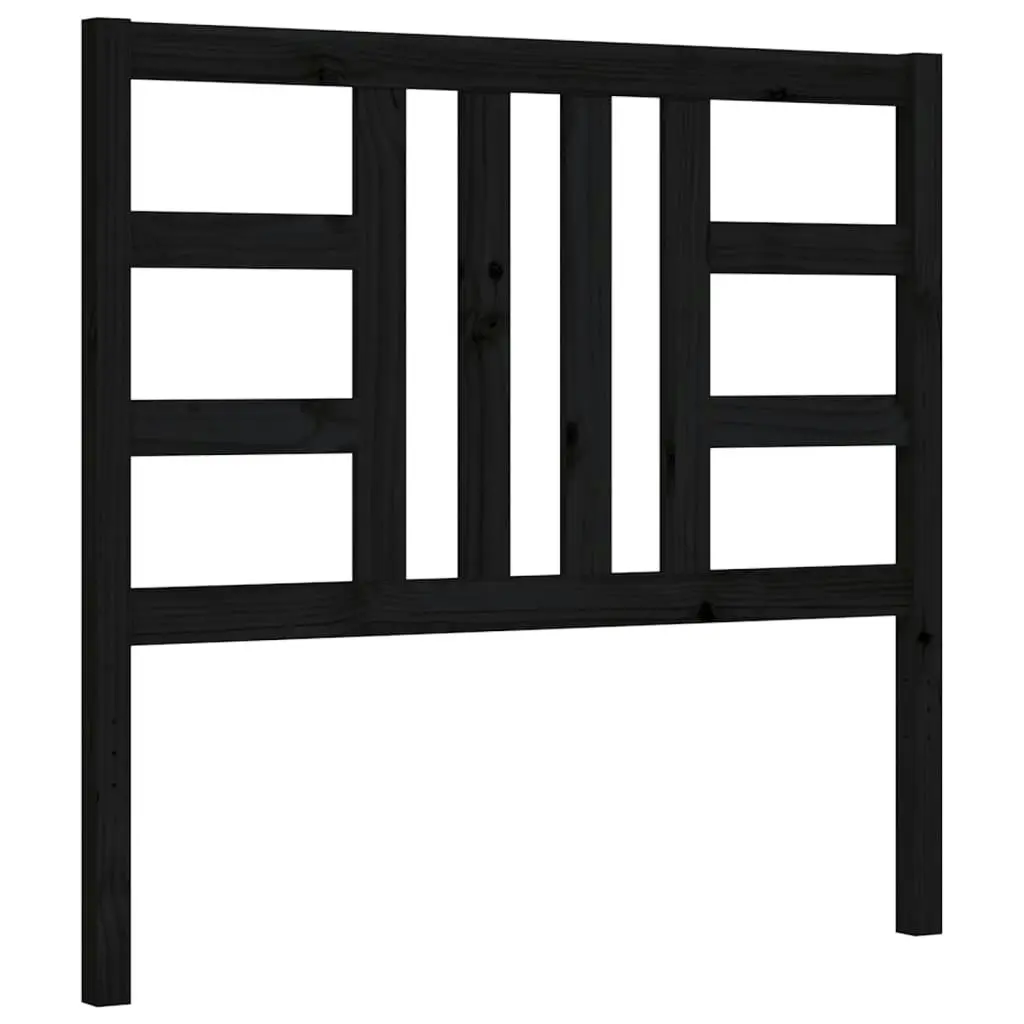 Bed Frame with Headboard Black 92x187 cm Single Size Solid Wood 3191940