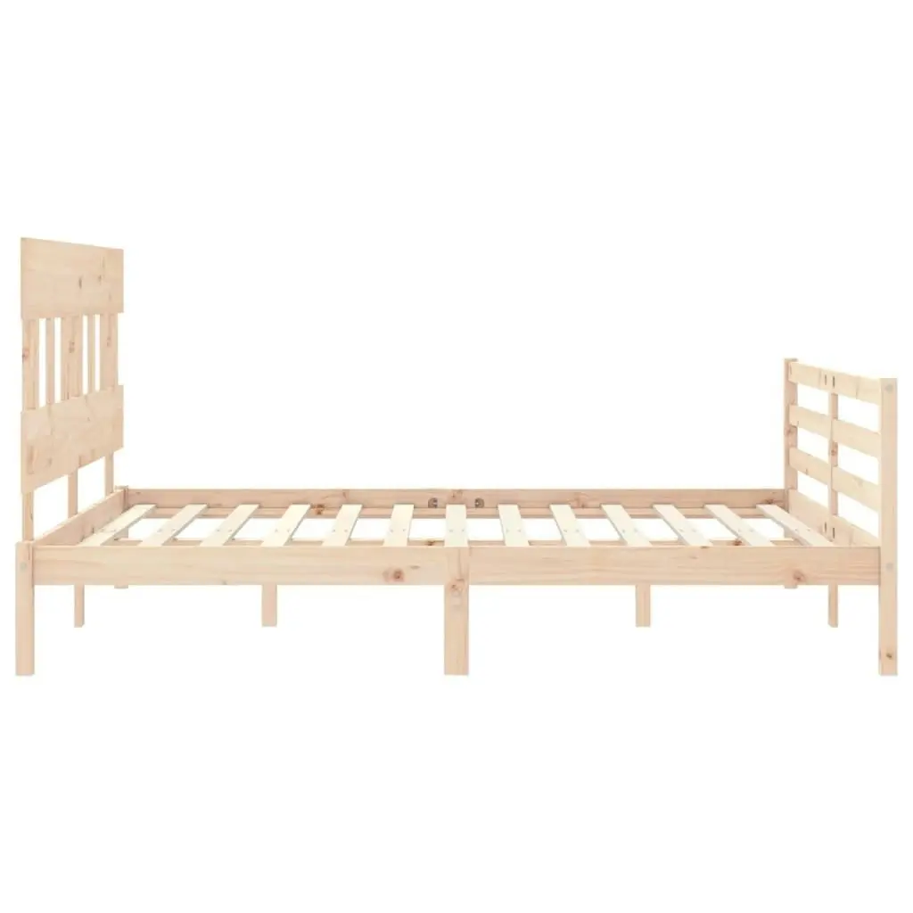 Bed Frame with Headboard  153x203 cm Queen Solid Wood 3195161