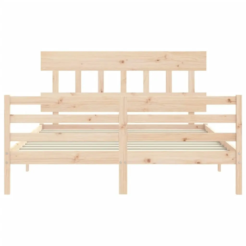 Bed Frame with Headboard  153x203 cm Queen Solid Wood 3195161