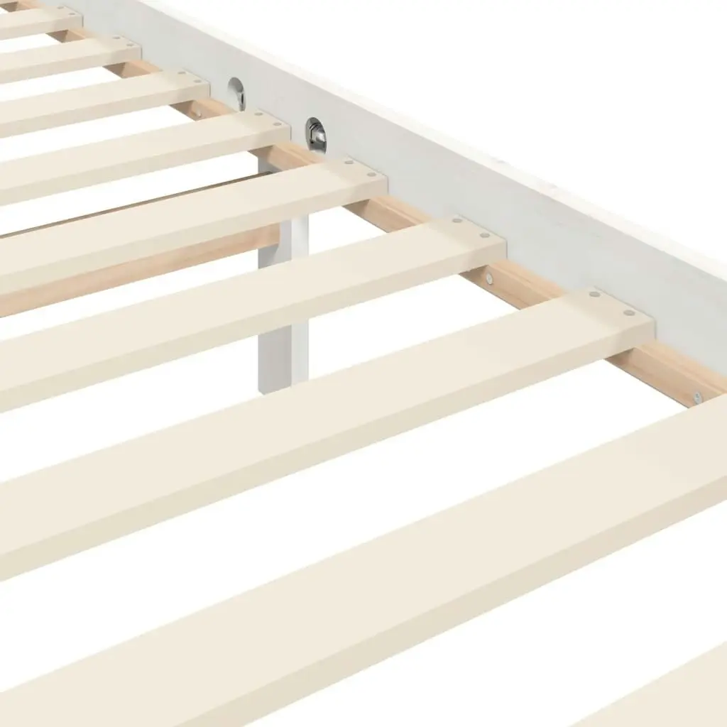 Bed Frame without Mattress White 150x200 cm Solid Wood 3195097