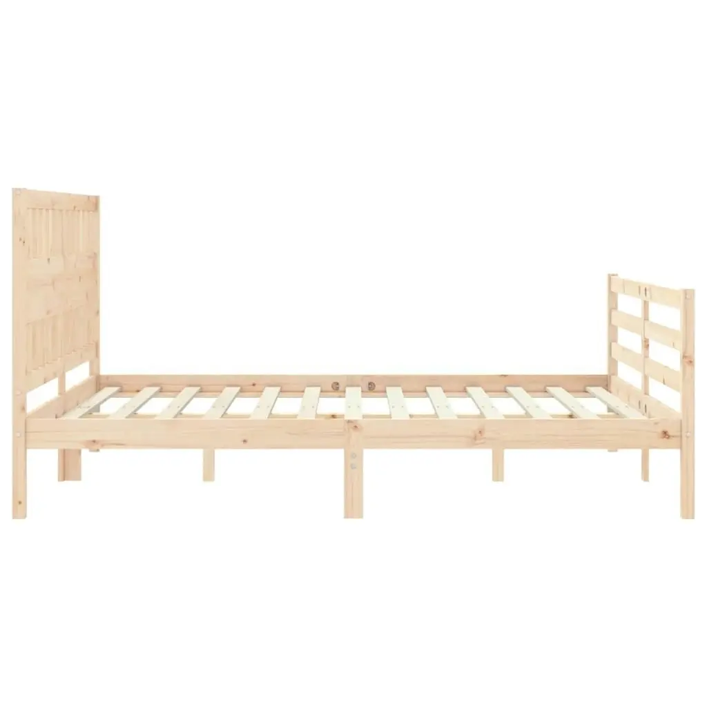 Bed Frame with Headboard 153x203 cm Queen Solid Wood 3194316