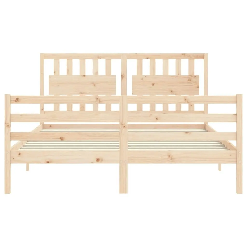 Bed Frame with Headboard 153x203 cm Queen Solid Wood 3194316