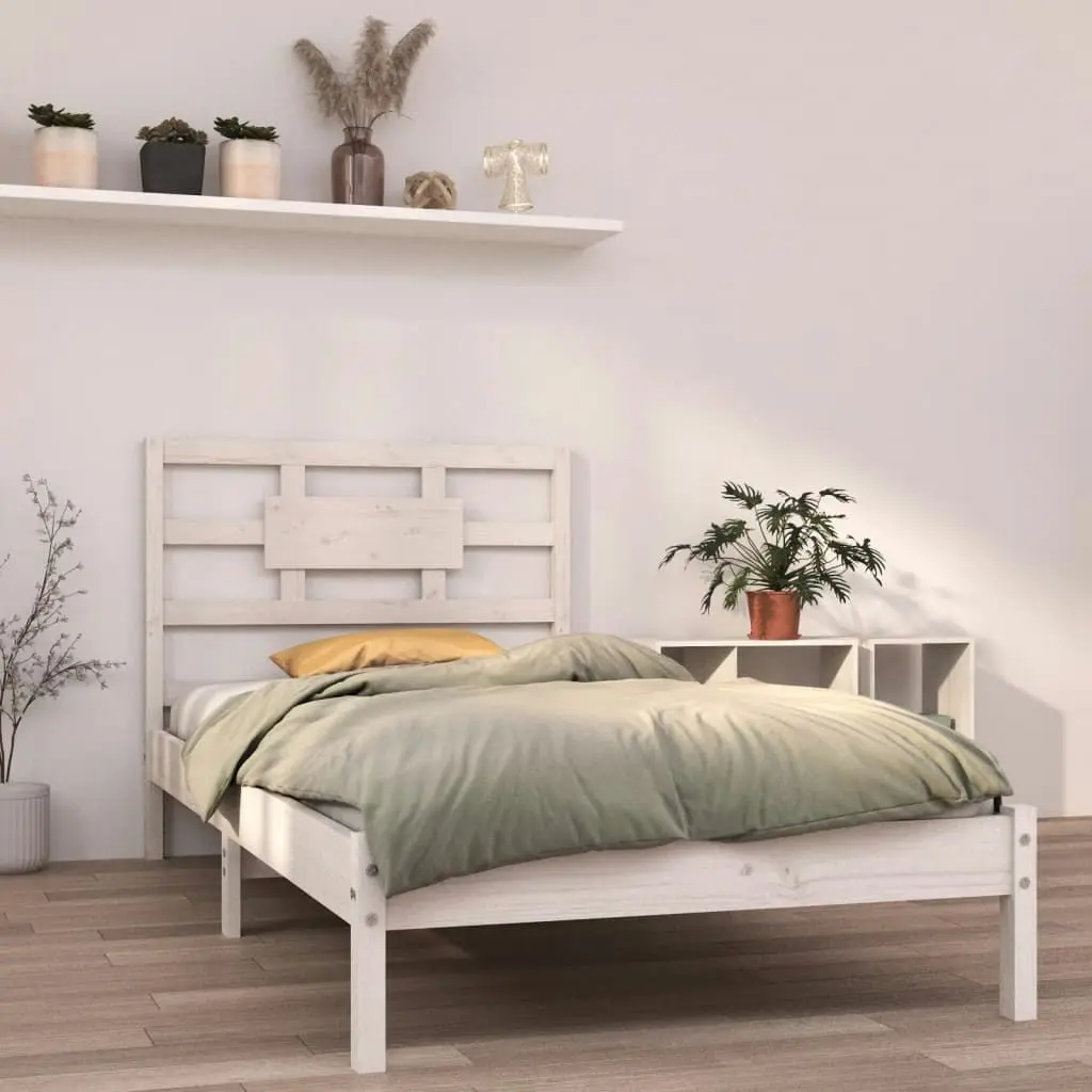 Bed Frame without Mattress White 90x190 cm Solid Wood 3105631