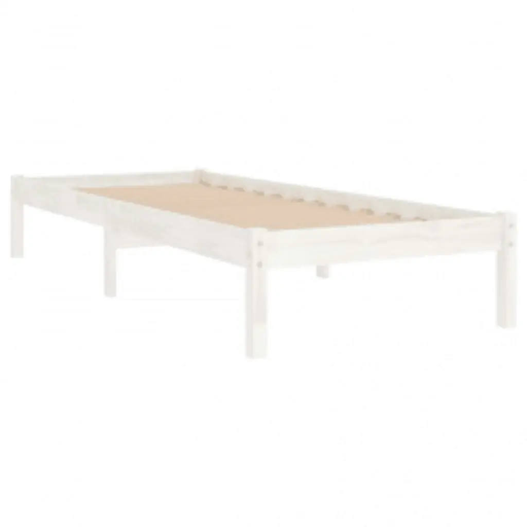 Bed Frame without Mattress White 90x190 cm Solid Wood 3105631