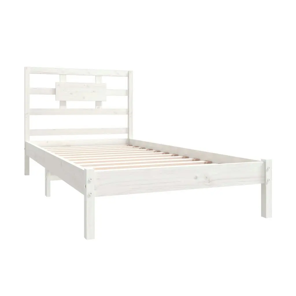 Bed Frame without Mattress White 90x190 cm Solid Wood 3105631