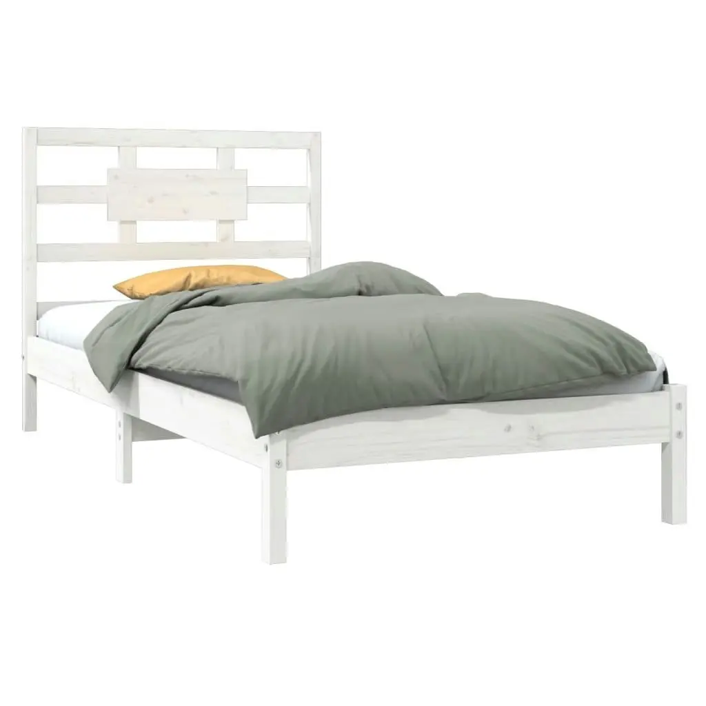 Bed Frame without Mattress White 90x190 cm Solid Wood 3105631