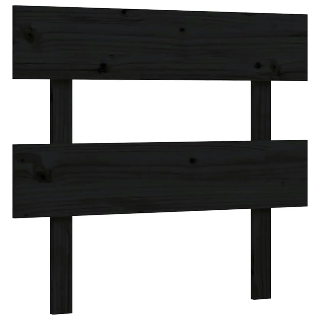 Bed Frame with Headboard Black 92x187 cm Single Size Solid Wood 3193240