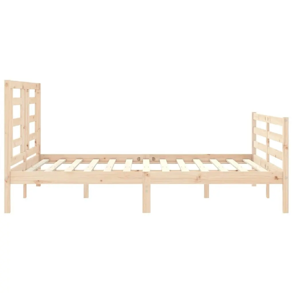 Bed Frame with Headboard 153x203 cm Queen Solid Wood 3194706