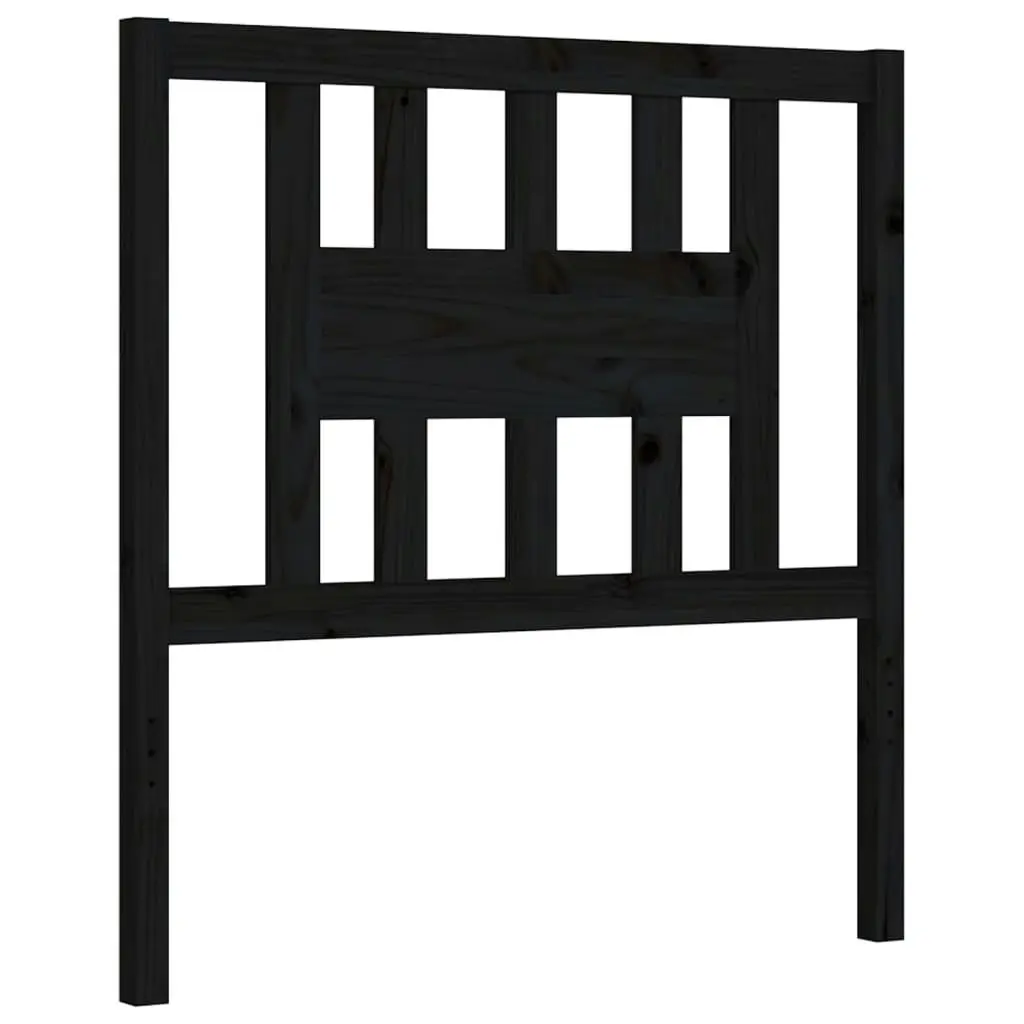 Bed Frame with Headboard Black 92x187 cm Single Size Solid Wood 3194540