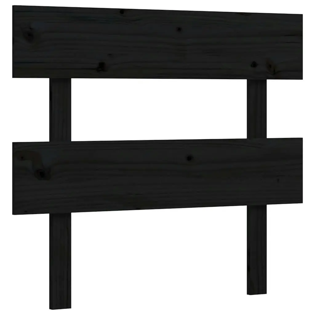 Bed Frame with Headboard Black 92x187 cm Single Size Solid Wood 3195060