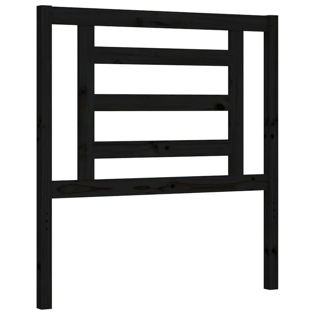 Bed Frame with Headboard Black 92x187 cm Single Size Solid Wood 3194670