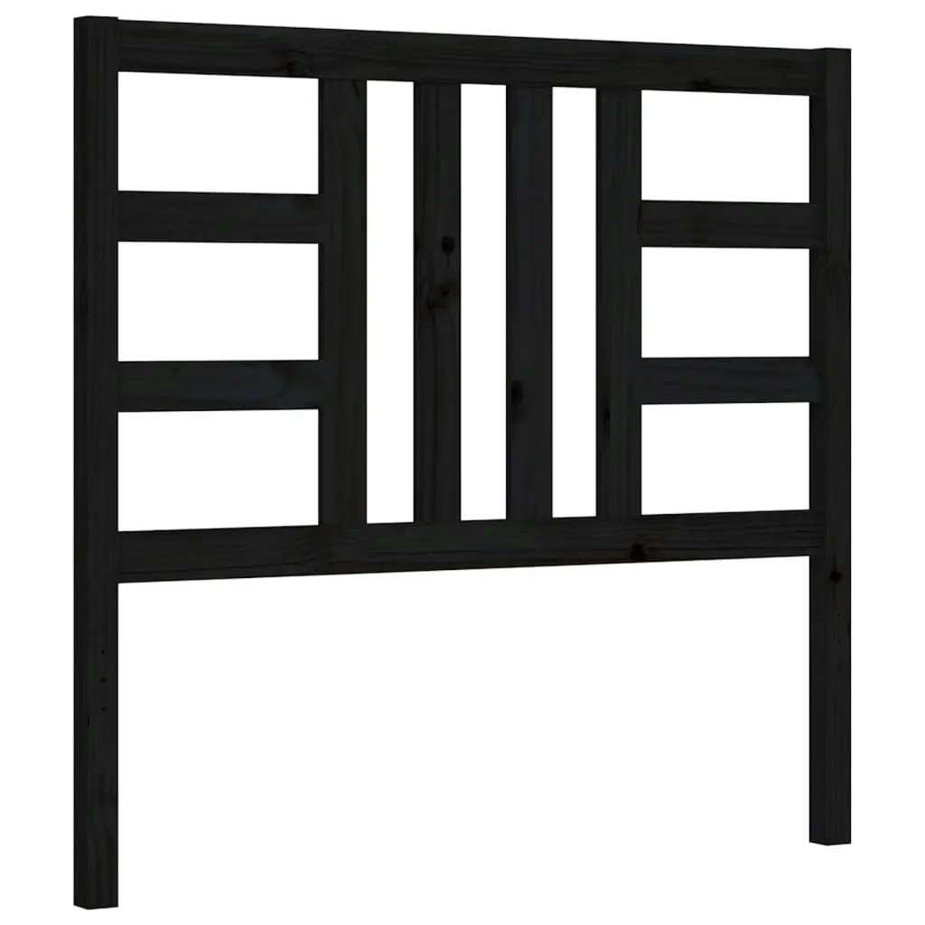 Bed Frame with Headboard Black 92x187 cm Single Size Solid Wood 3193890