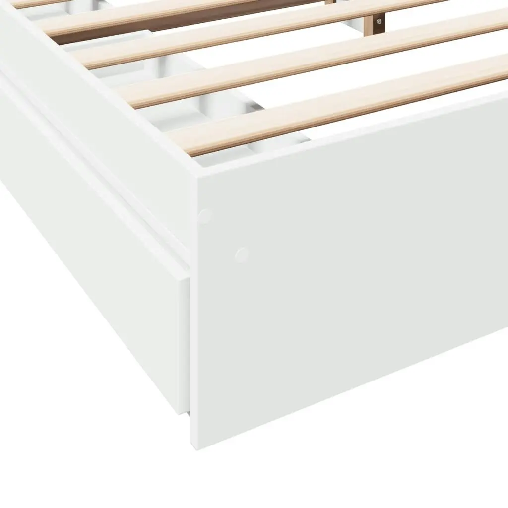 Bed Frame with Drawers White 183x203 cm King Size Engineered Wood 3280636