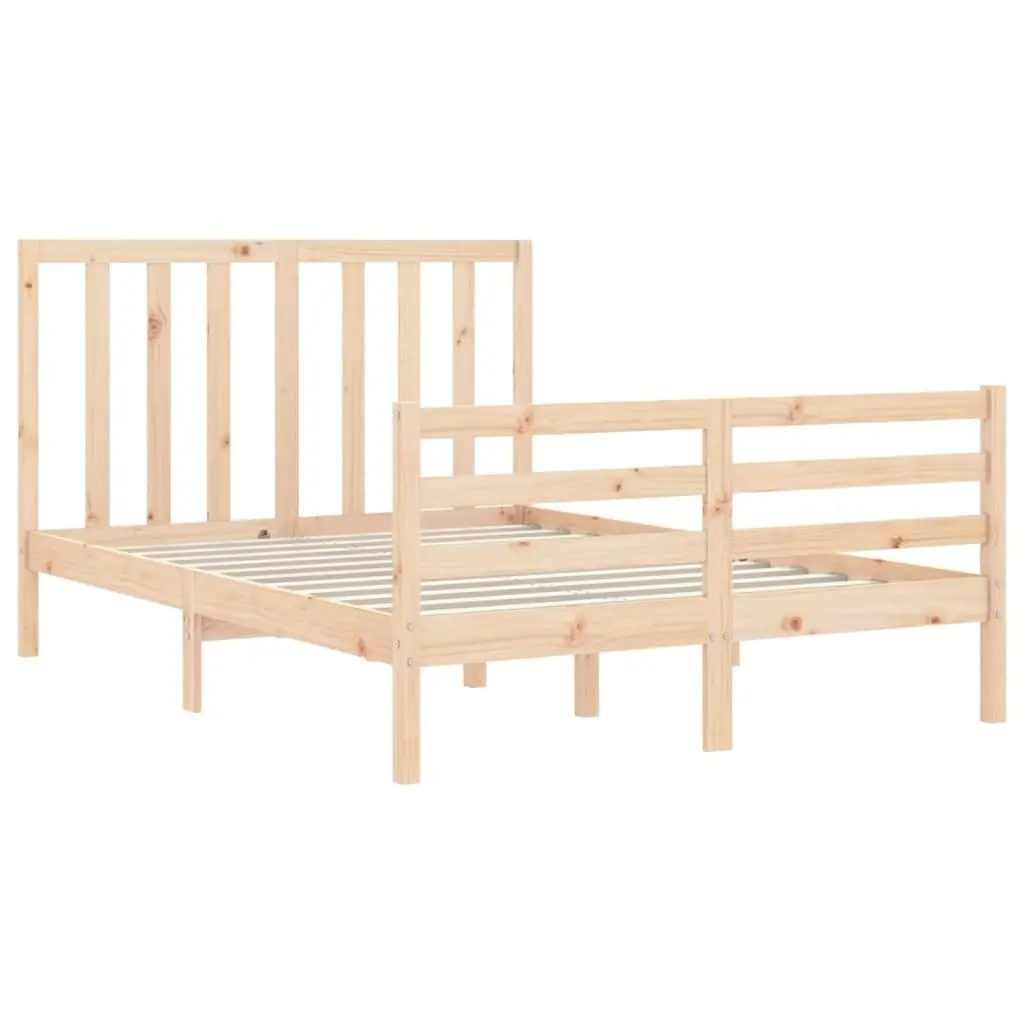 Bed Frame with Headboard 137x187 cm Double Solid Wood 3193766