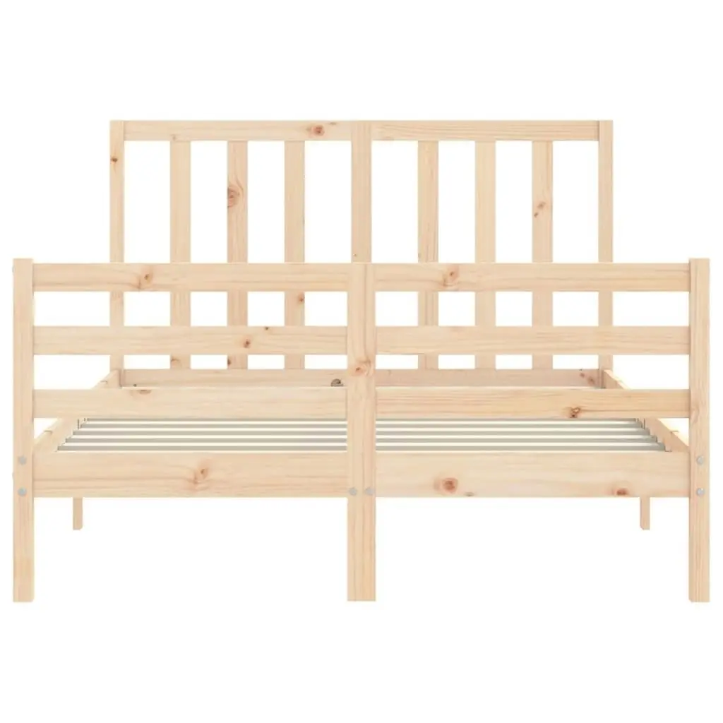 Bed Frame with Headboard 137x187 cm Double Solid Wood 3193766