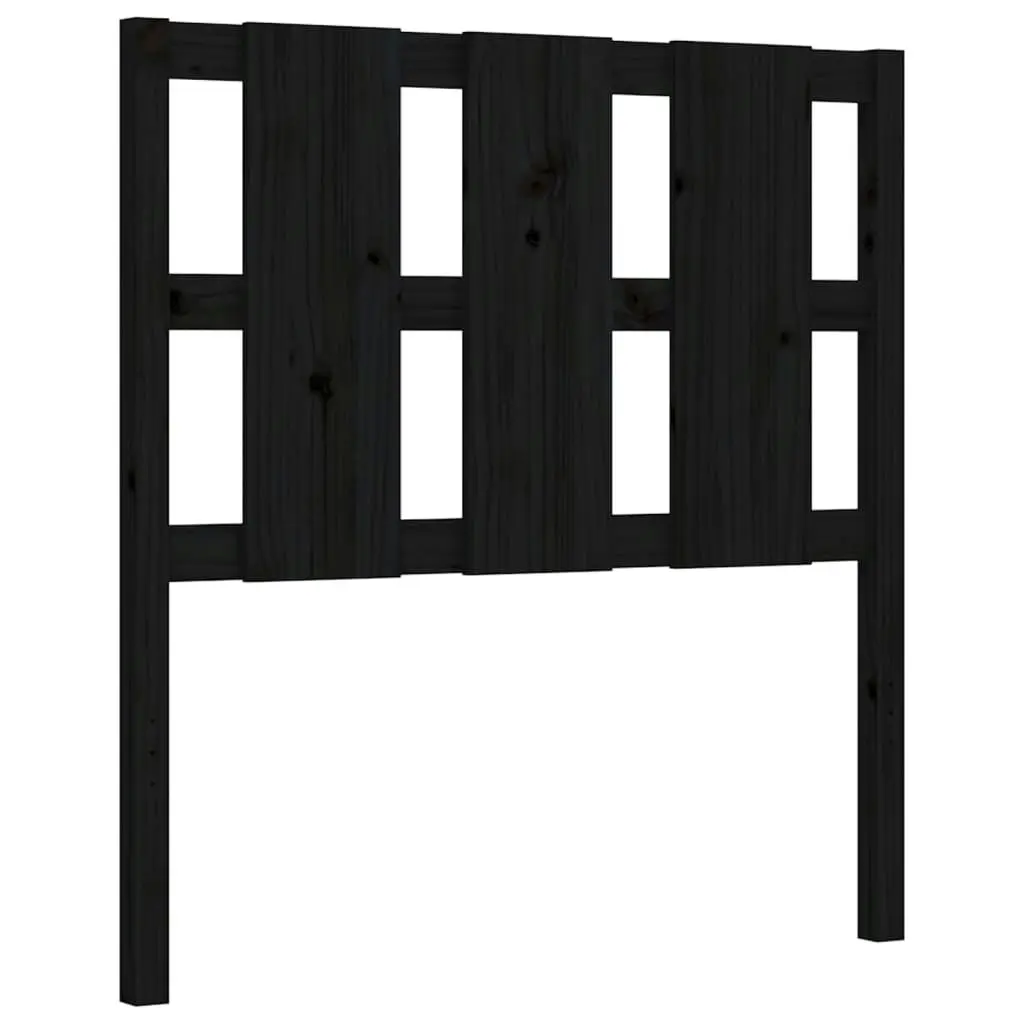 Bed Frame with Headboard Black 92x187 cm Single Size Solid Wood 3194085