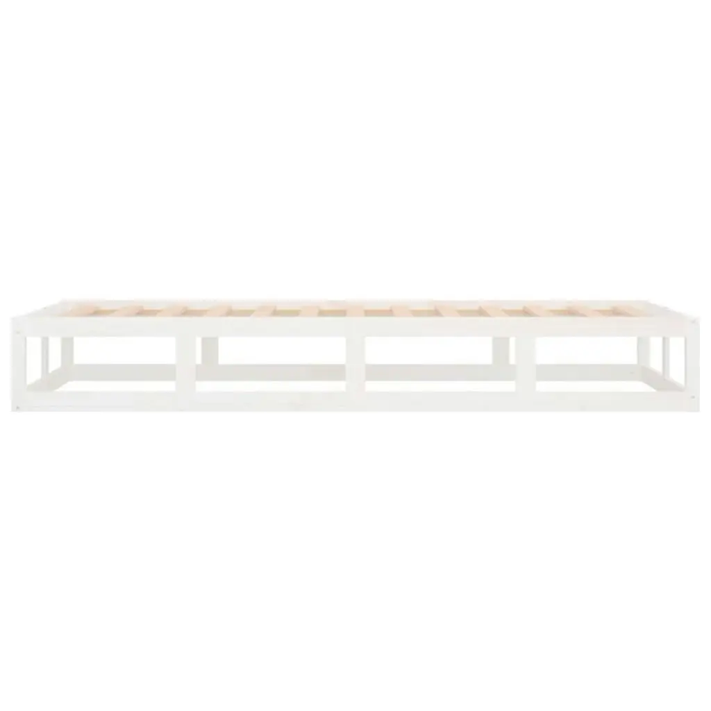 Bed Frame without Mattress White 100x200 cm Solid Wood 820787