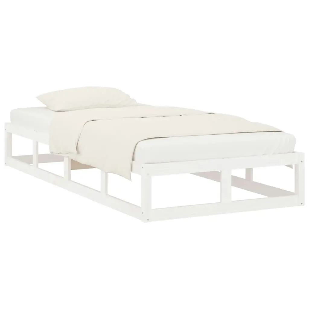 Bed Frame without Mattress White 100x200 cm Solid Wood 820787