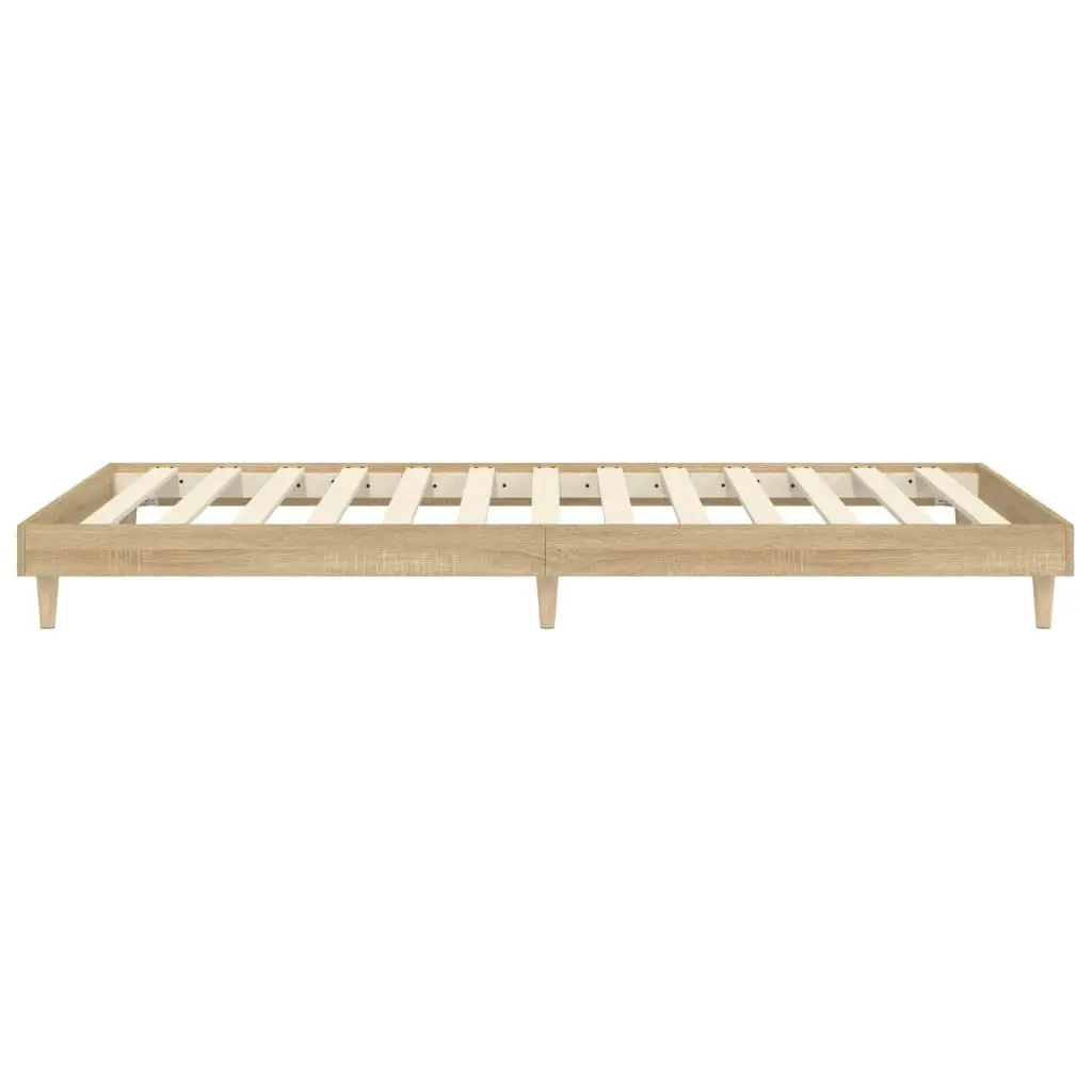 Bed Frame Sonoma Oak 92x187 cm Single Size Engineered Wood 832096