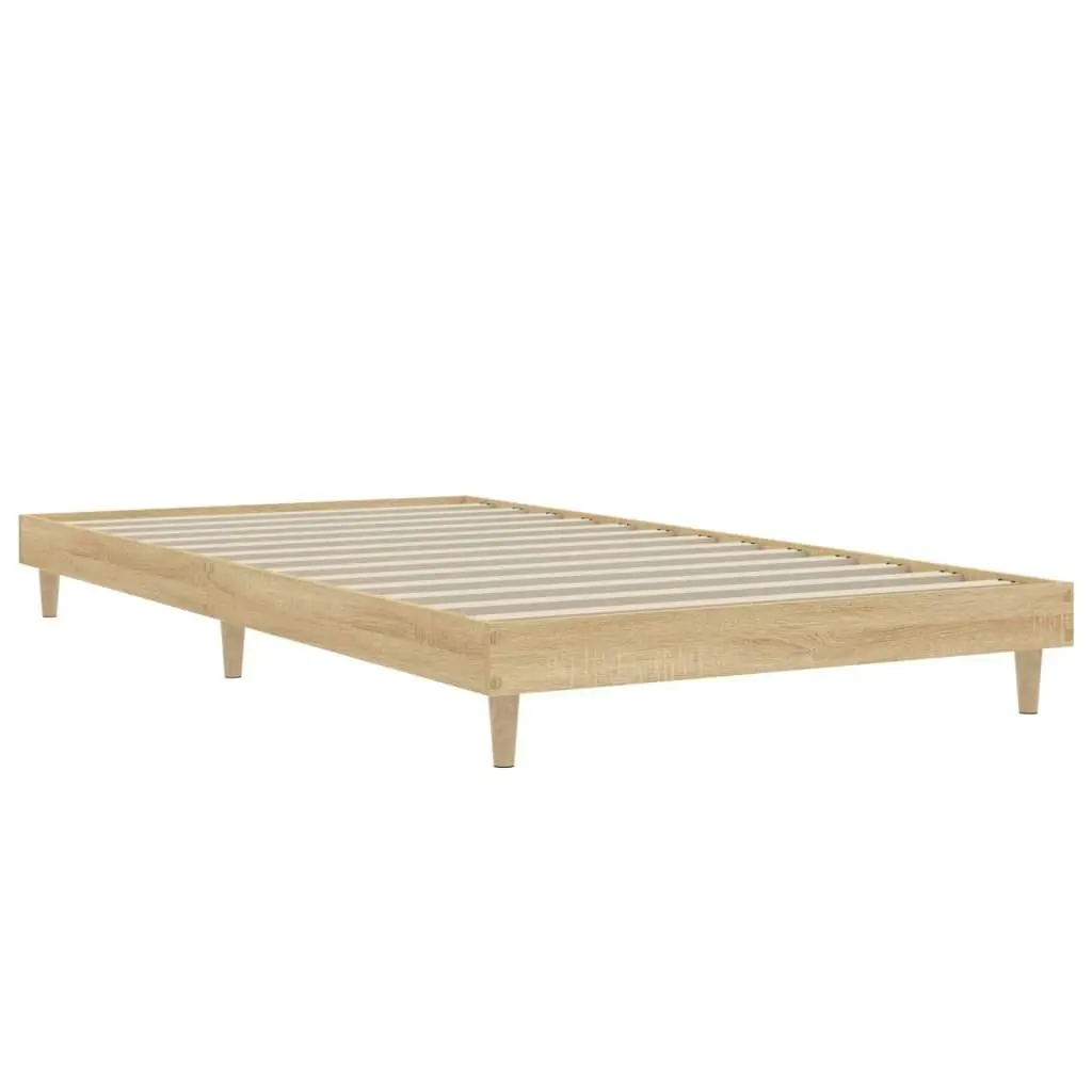 Bed Frame Sonoma Oak 92x187 cm Single Size Engineered Wood 832096